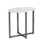 Kiara Side Table White Marble Gunmetal Base - LOOMLAN - SUNPAN - Side Tables