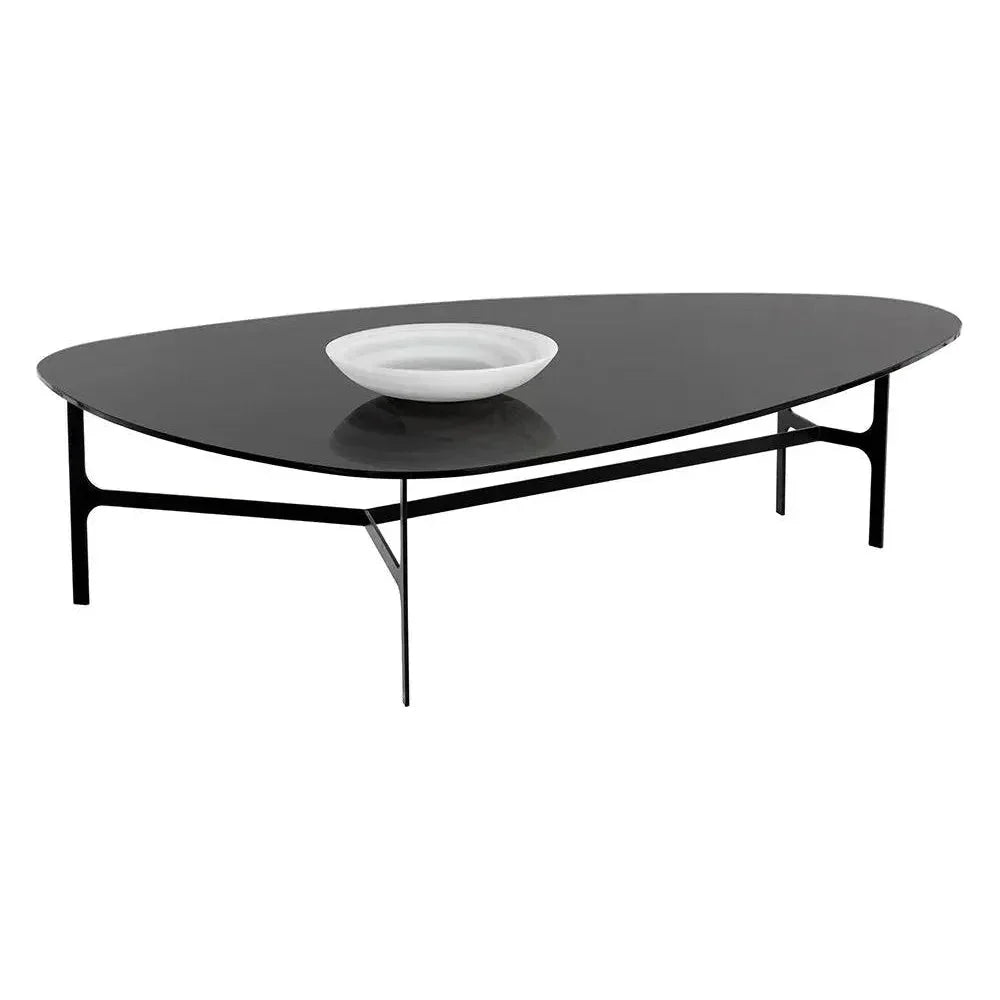 Kiernan Coffee Table Black Glass Top & Metal - LOOMLAN - SUNPAN - Coffee Tables