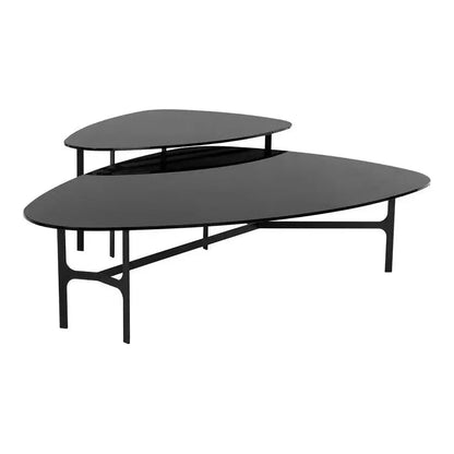 Kiernan Coffee Table Black Glass Top & Metal - LOOMLAN - SUNPAN - Coffee Tables