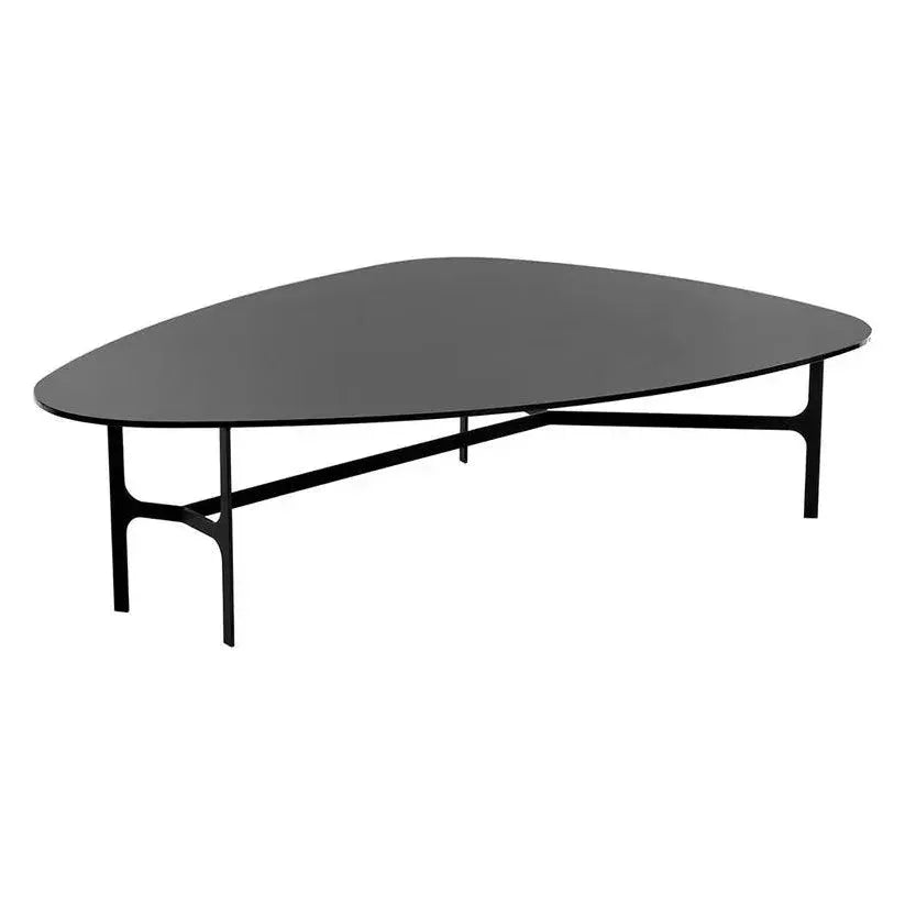 Kiernan Coffee Table Black Glass Top & Metal - LOOMLAN - SUNPAN - Coffee Tables