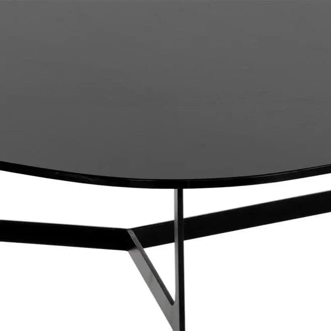 Kiernan Coffee Table Black Glass Top & Metal - LOOMLAN - SUNPAN - Coffee Tables