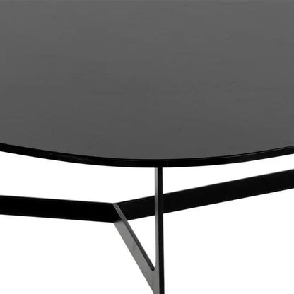 Kiernan Coffee Table Black Glass Top & Metal - LOOMLAN - SUNPAN - Coffee Tables