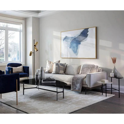 Kiernan Side Table Black Glass & Iron Base - LOOMLAN - SUNPAN - Side Tables