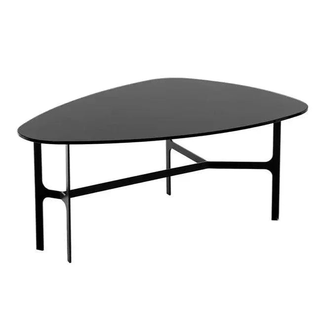 Kiernan Side Table Black Glass & Iron Base - LOOMLAN - SUNPAN - Side Tables