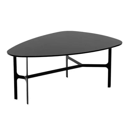 Kiernan Side Table Black Glass & Iron Base - LOOMLAN - SUNPAN - Side Tables