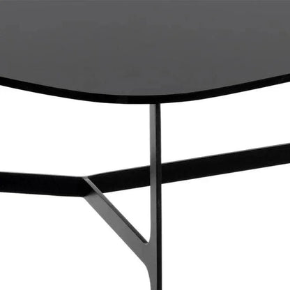 Kiernan Side Table Black Glass & Iron Base - LOOMLAN - SUNPAN - Side Tables