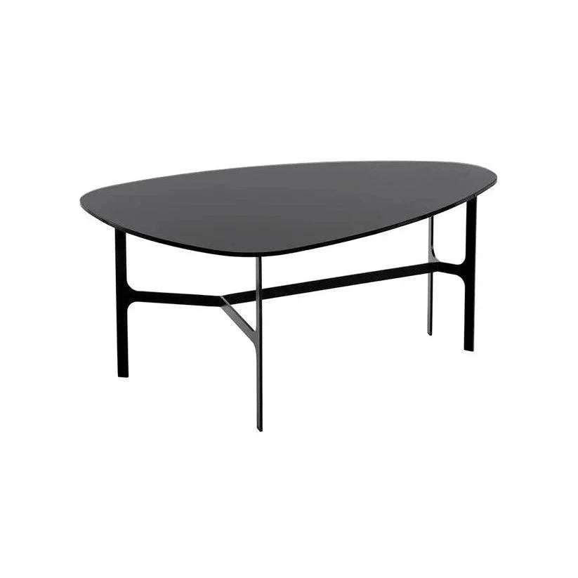 Kiernan Side Table Black Glass & Iron Base - LOOMLAN - SUNPAN - Side Tables