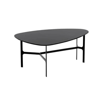 Kiernan Side Table Black Glass & Iron Base - LOOMLAN - SUNPAN - Side Tables