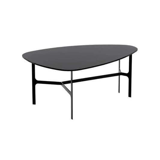 Kiernan Side Table Black Glass & Iron Base - LOOMLAN - SUNPAN - Side Tables
