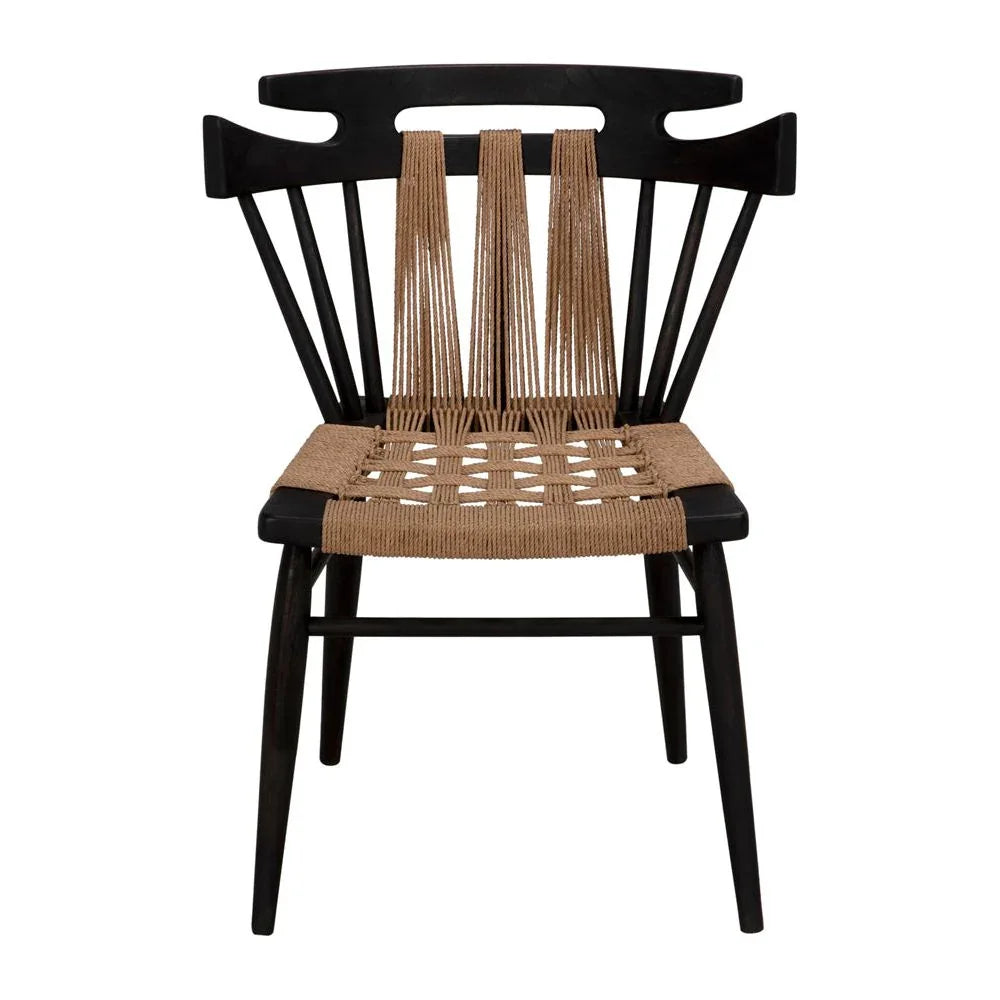 Kikki Black Wood Framed Dining Chair - LOOMLAN - Noir - Dining Chairs