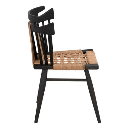 Kikki Black Wood Framed Dining Chair - LOOMLAN - Noir - Dining Chairs