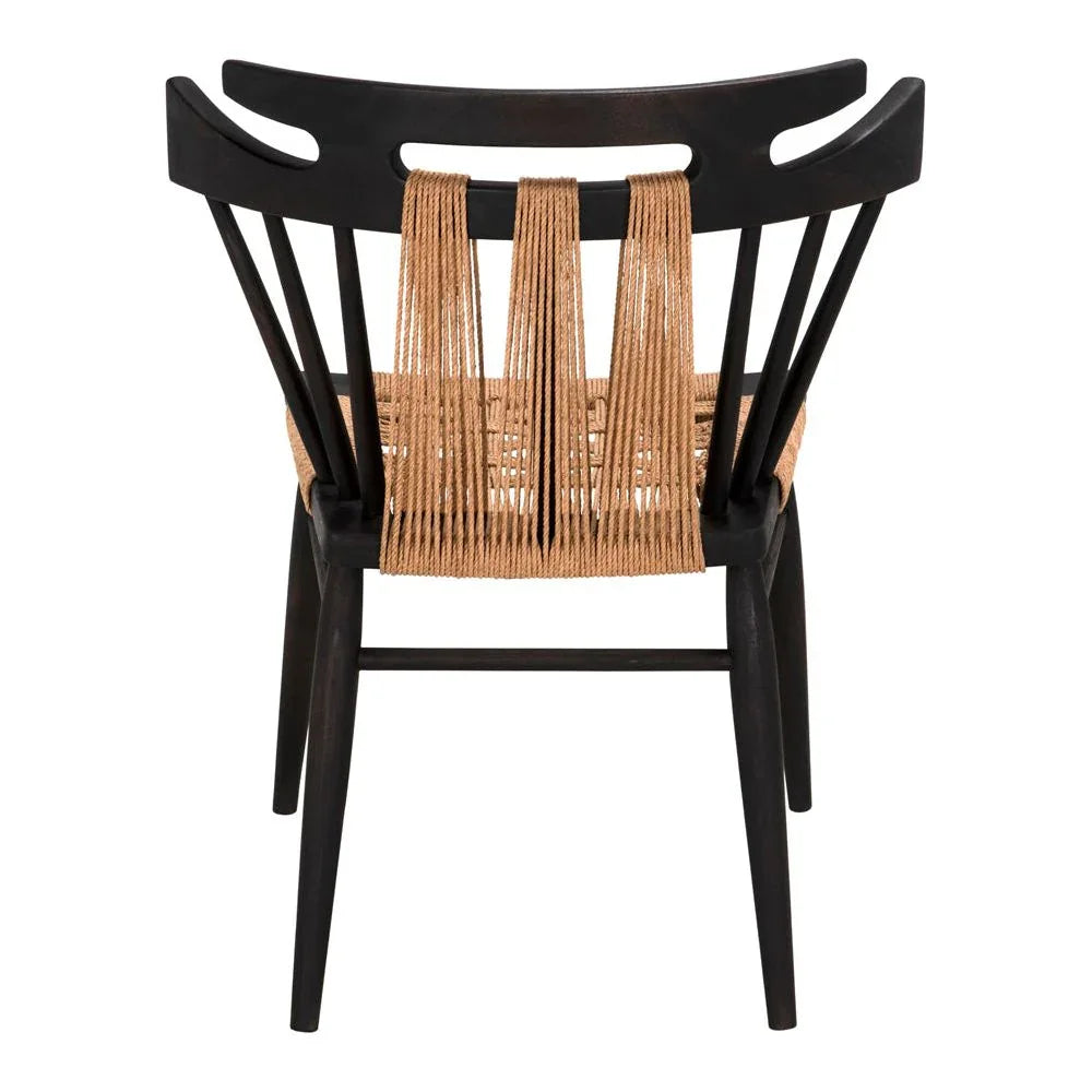 Kikki Black Wood Framed Dining Chair - LOOMLAN - Noir - Dining Chairs