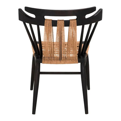 Kikki Black Wood Framed Dining Chair - LOOMLAN - Noir - Dining Chairs