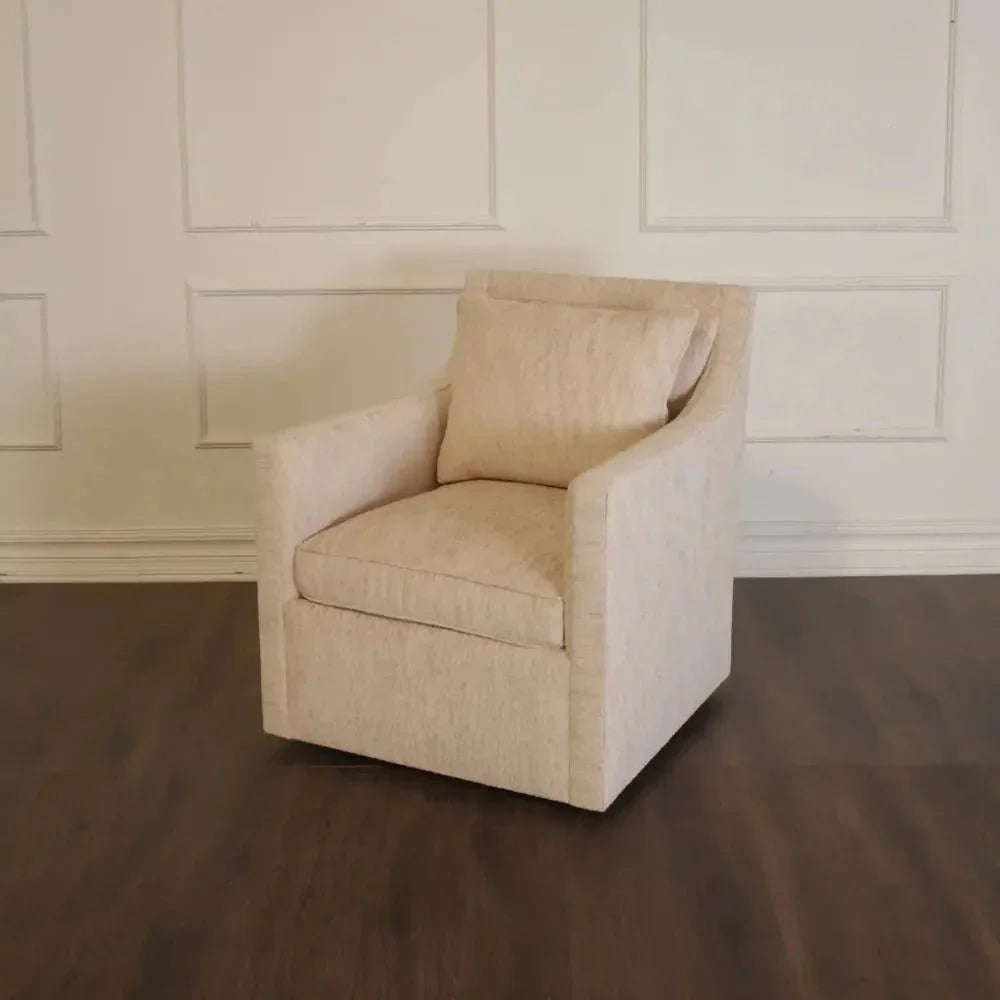 Kimberly Fabric Swivel Club Chair - LOOMLAN - Peninsula Home - Club Chairs