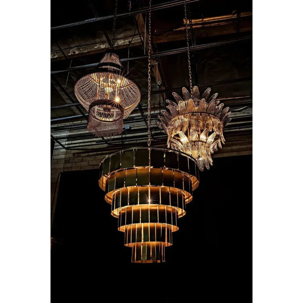 King Metal and Glass Chandelier - LOOMLAN - Noir - Chandeliers