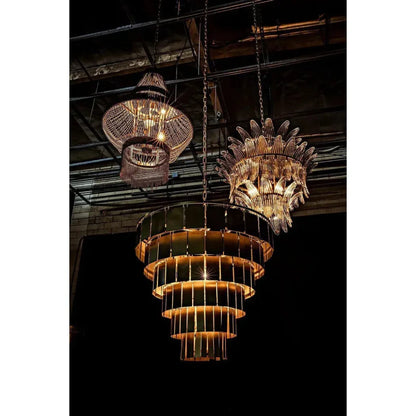 King Metal and Glass Chandelier - LOOMLAN - Noir - Chandeliers