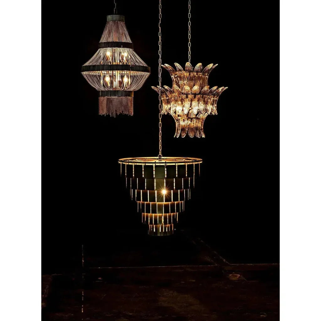 King Metal and Glass Chandelier - LOOMLAN - Noir - Chandeliers