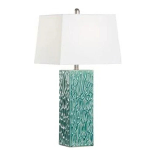 Kingman Striking Green Hue White Shade Table Lamp - LOOMLAN - Chelsea House - Table Lamps