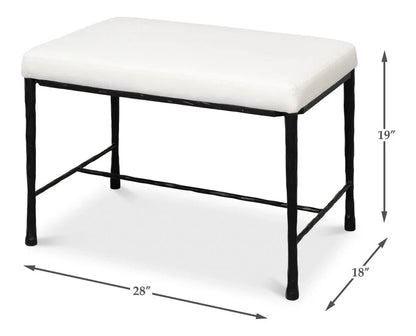 Kings Road Iron Framed Bedroom Bench - LOOMLAN - Sarreid - Bedroom Benches