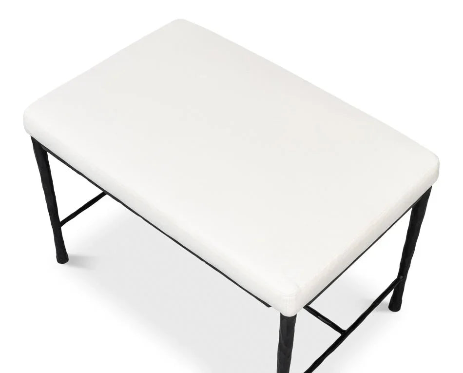 Kings Road Iron Framed Bedroom Bench - LOOMLAN - Sarreid - Bedroom Benches