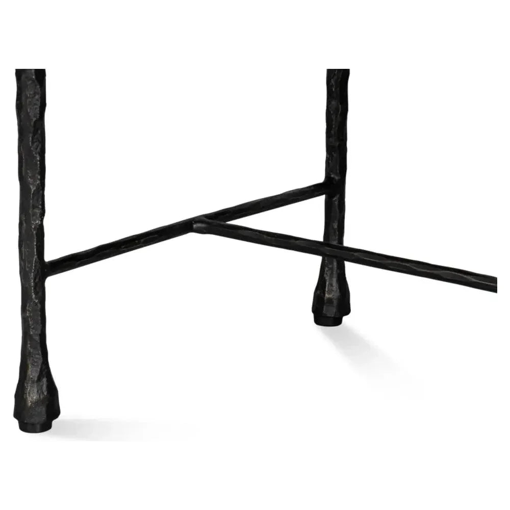 Kings Road Iron & Leather Bench - LOOMLAN - Sarreid - Bedroom Benches