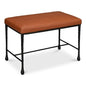 Kings Road Iron & Leather Bench - LOOMLAN - Sarreid - Bedroom Benches