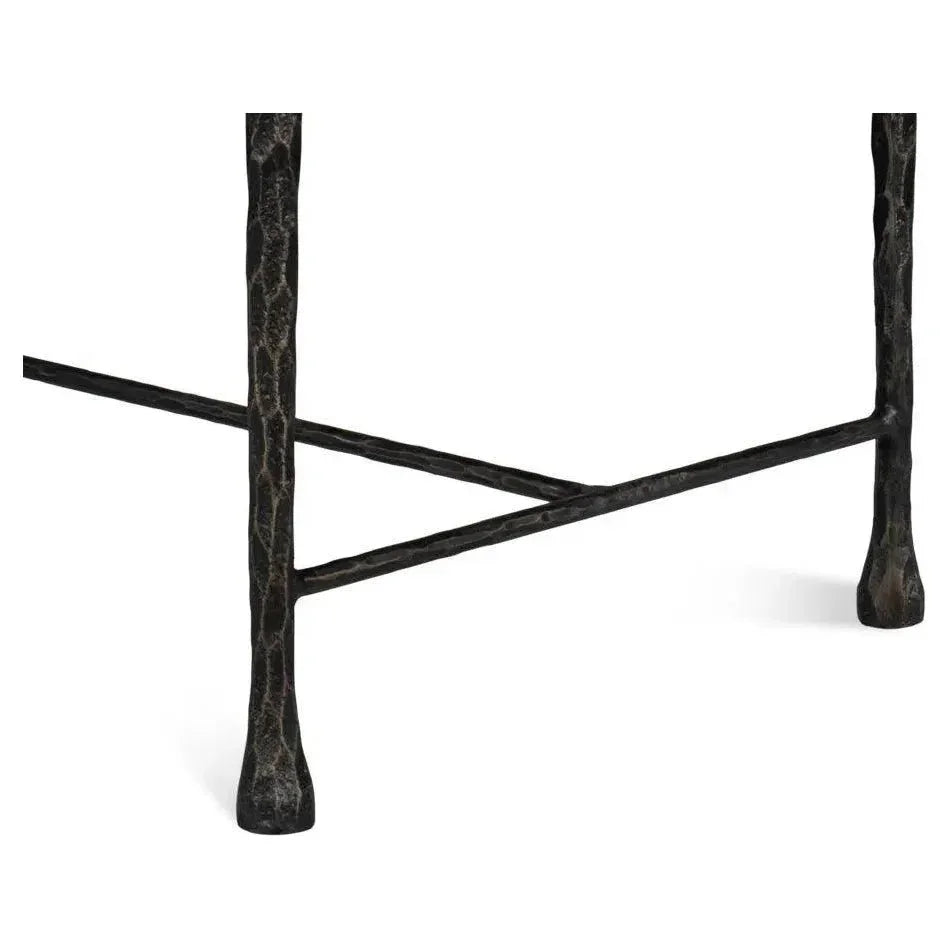 Kings Road Leather and Iron Red Bench - LOOMLAN - Sarreid - Bedroom Benches