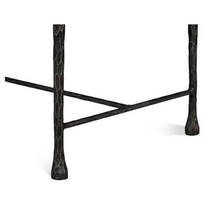 Kings Road Leather and Iron Red Bench - LOOMLAN - Sarreid - Bedroom Benches