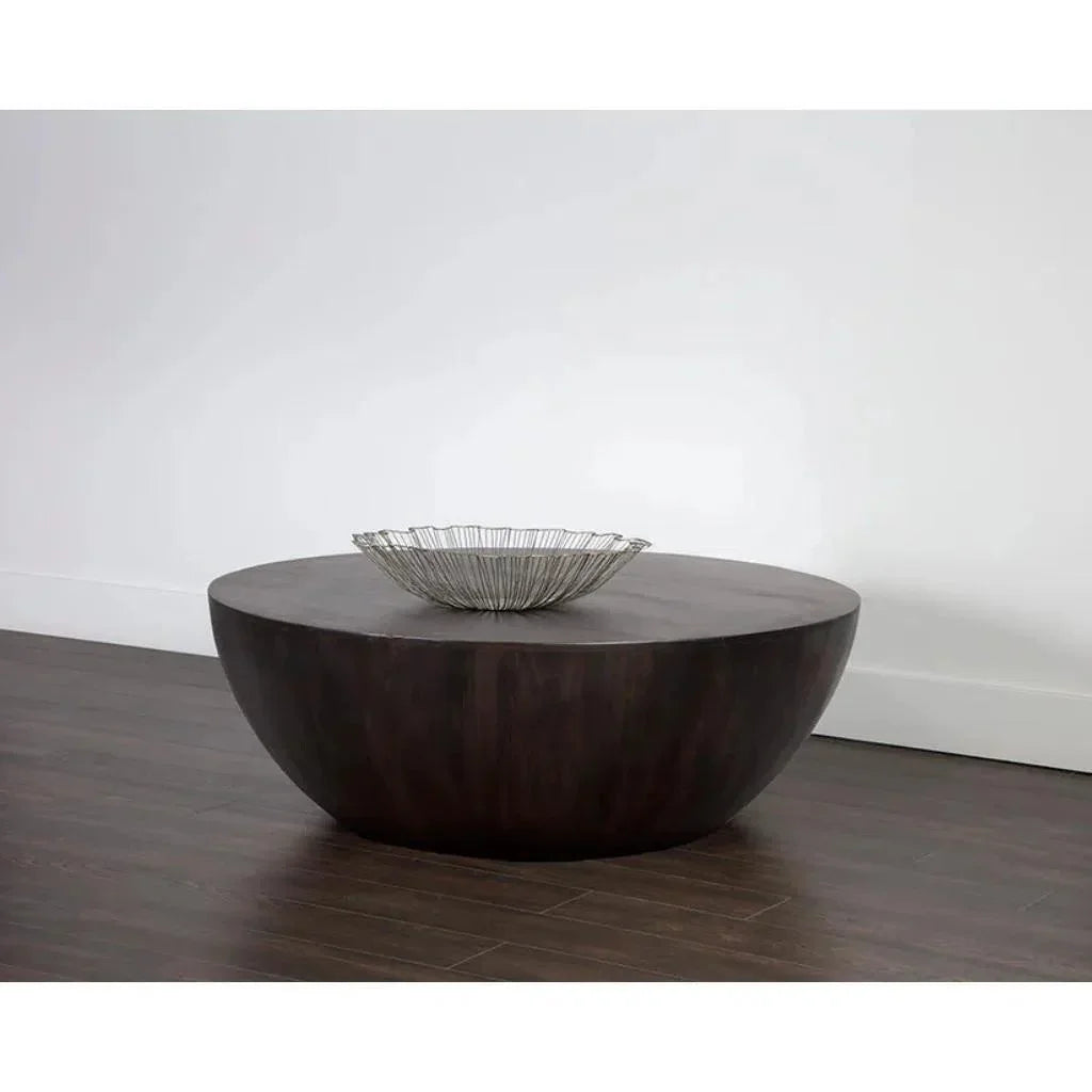 Kinsley Wooden Hand Round Coffee Table - LOOMLAN - SUNPAN - Coffee Tables