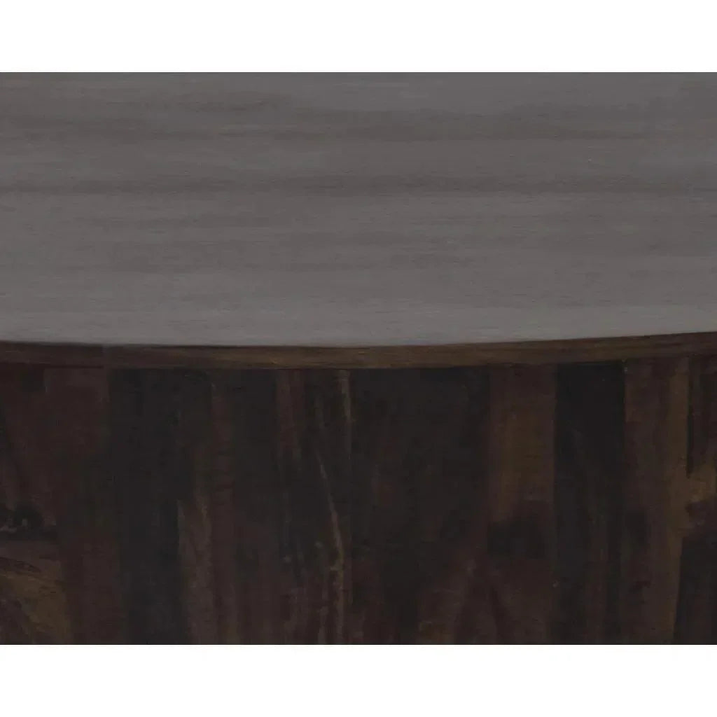 Kinsley Wooden Hand Round Coffee Table - LOOMLAN - SUNPAN - Coffee Tables