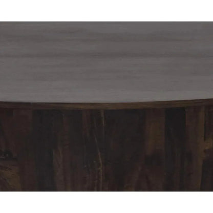 Kinsley Wooden Hand Round Coffee Table - LOOMLAN - SUNPAN - Coffee Tables