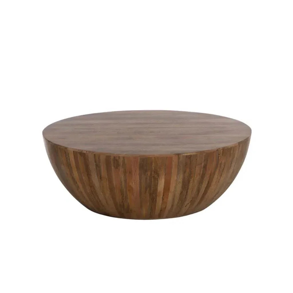 Kinsley Wooden Hand Round Coffee Table - LOOMLAN - SUNPAN - Coffee Tables