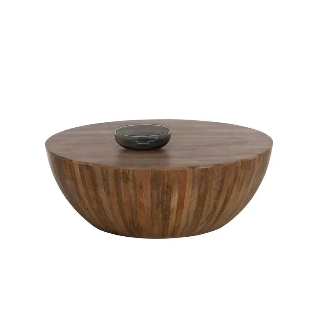 Kinsley Wooden Hand Round Coffee Table - LOOMLAN - SUNPAN - Coffee Tables