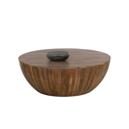 Kinsley Wooden Hand Round Coffee Table - LOOMLAN - SUNPAN - Coffee Tables