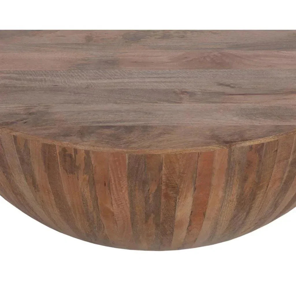 Kinsley Wooden Hand Round Coffee Table - LOOMLAN - SUNPAN - Coffee Tables