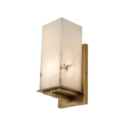 Kinu Sconce Alabaster & Antique Brass - LOOMLAN - SUNPAN - Wall Sconces