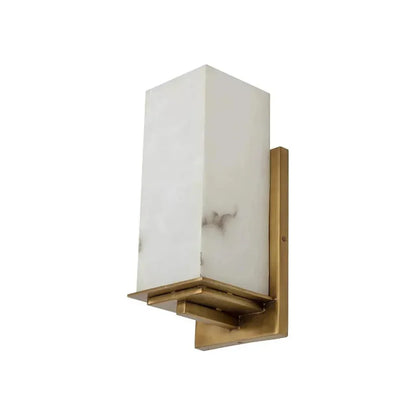 Kinu Sconce Alabaster & Antique Brass - LOOMLAN - SUNPAN - Wall Sconces