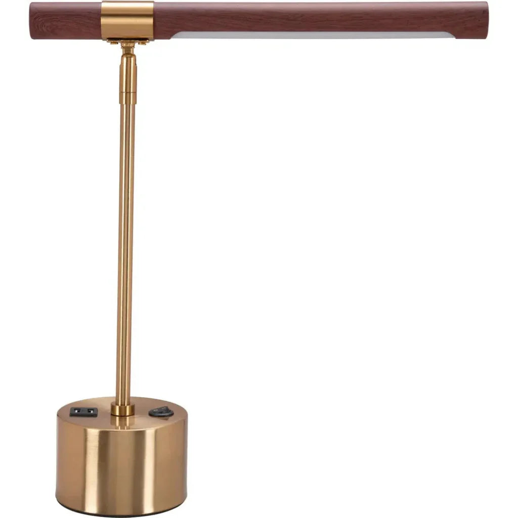 Kippy Table Lamp Brown & Brass - LOOMLAN - Zuo Modern - Table Lamps