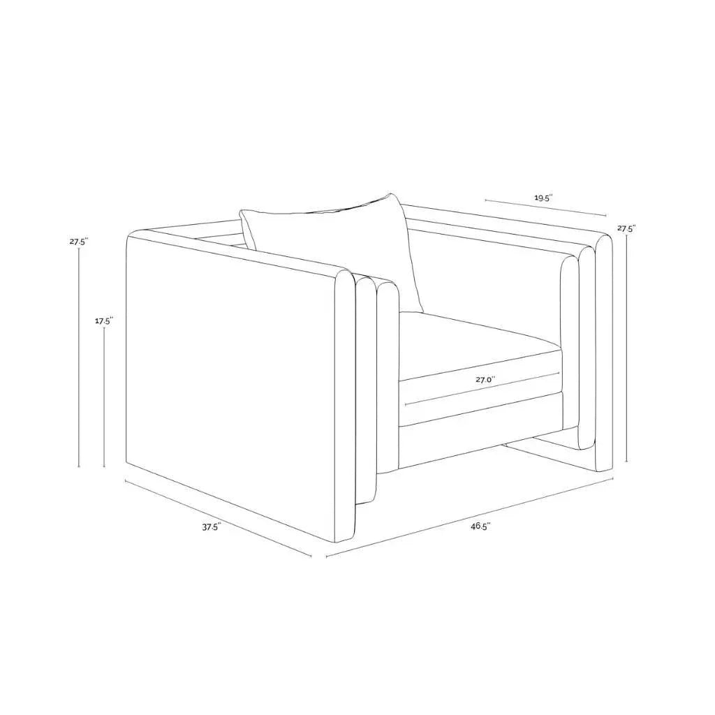 Kira Fabric Modern Styled Armchair - LOOMLAN - SUNPAN - Club Chairs