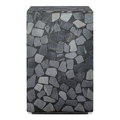 Kiri Black Marble Outdoor Side Table - LOOMLAN - Moe's Home - Outdoor Side Tables