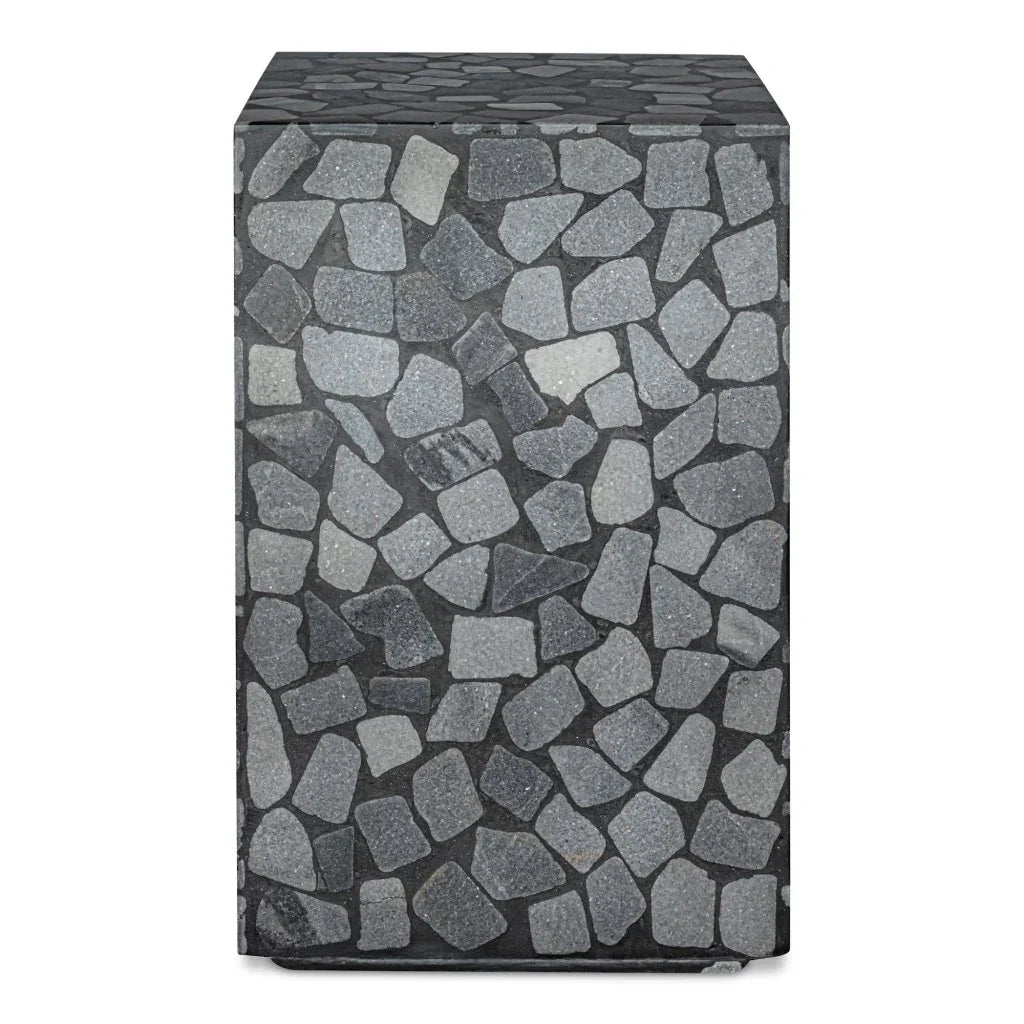 Kiri Black Marble Outdoor Side Table - LOOMLAN - Moe's Home - Outdoor Side Tables