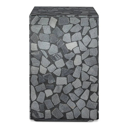 Kiri Black Marble Outdoor Side Table - LOOMLAN - Moe's Home - Outdoor Side Tables