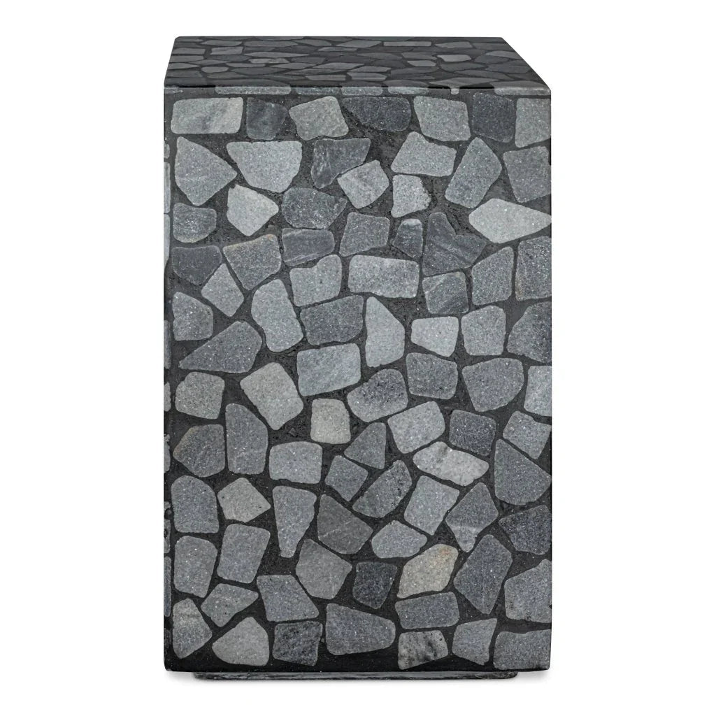 Kiri Black Marble Outdoor Side Table - LOOMLAN - Moe's Home - Outdoor Side Tables