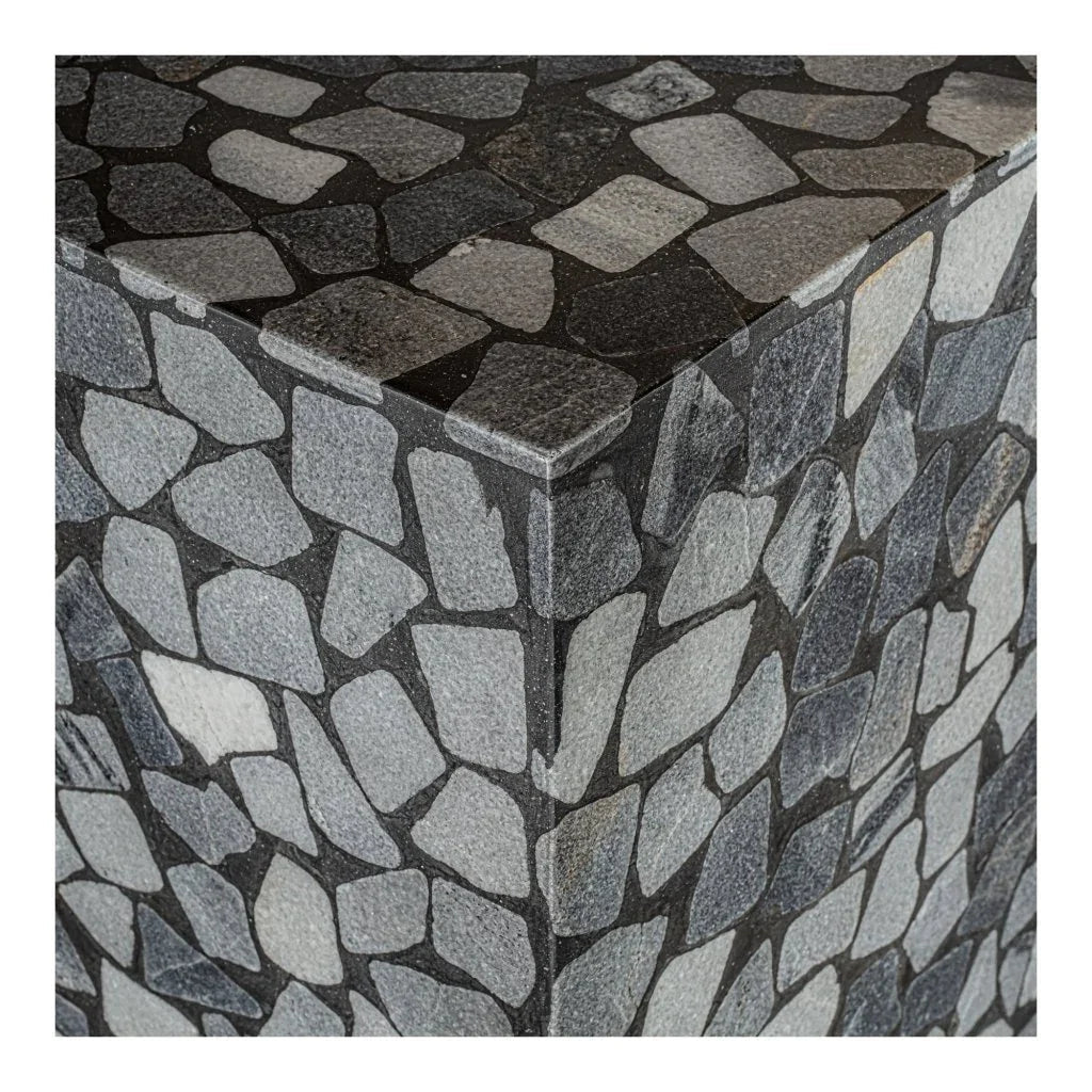 Kiri Black Marble Outdoor Side Table - LOOMLAN - Moe's Home - Outdoor Side Tables