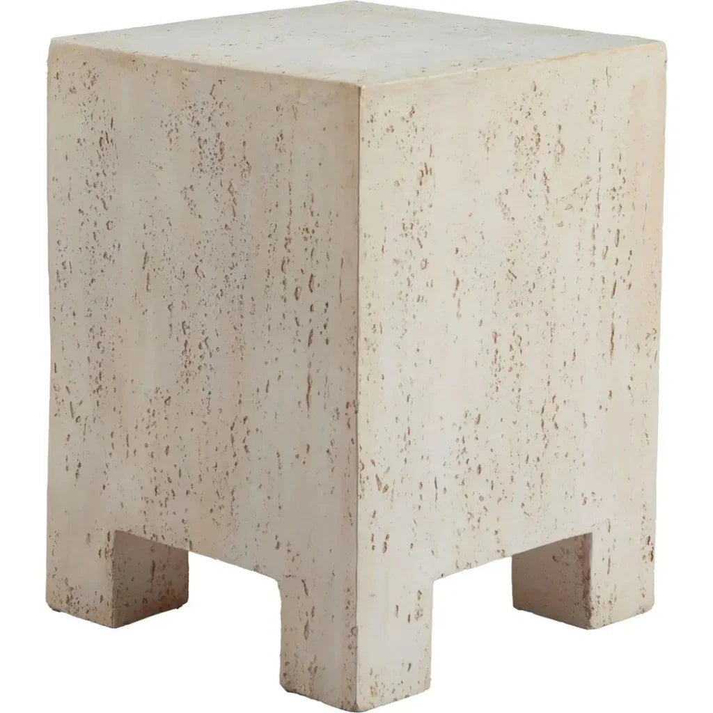 Kitara Metal Beige Square Side Table - LOOMLAN - Zuo Modern - Side Tables