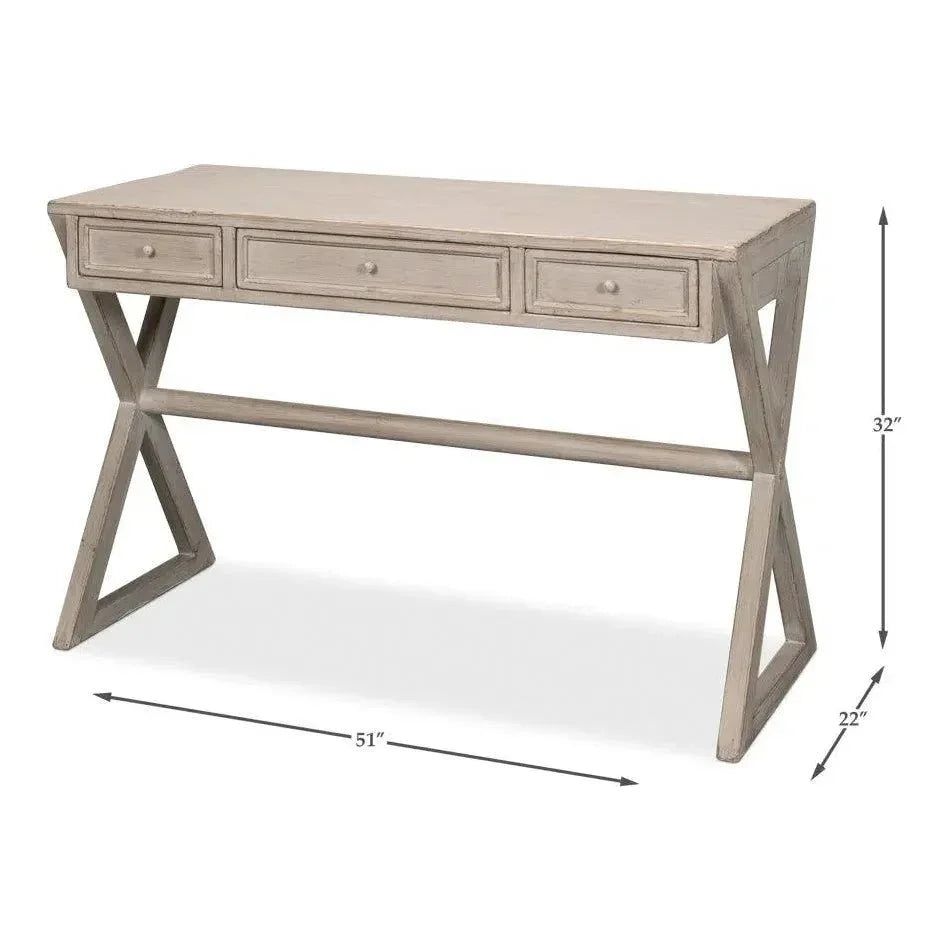 Kitchen Desk Stone Grey-Home Office Desks-Sarreid-LOOMLAN