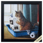 Kitty Throne Neutral Framed Wall Art