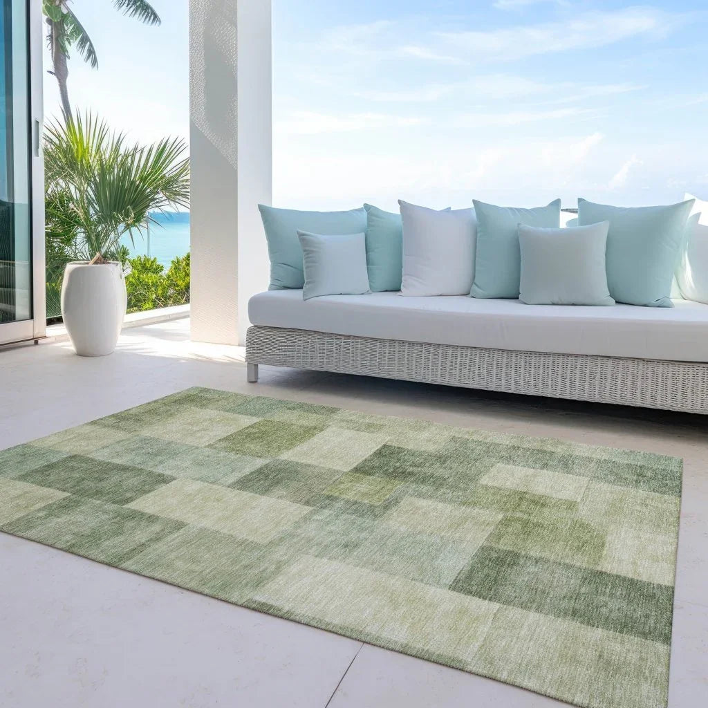 Kiva Green Washable Indoor - Outdoor Rug - LOOMLAN - LOOMLAN Rugs - Outdoor Rugs