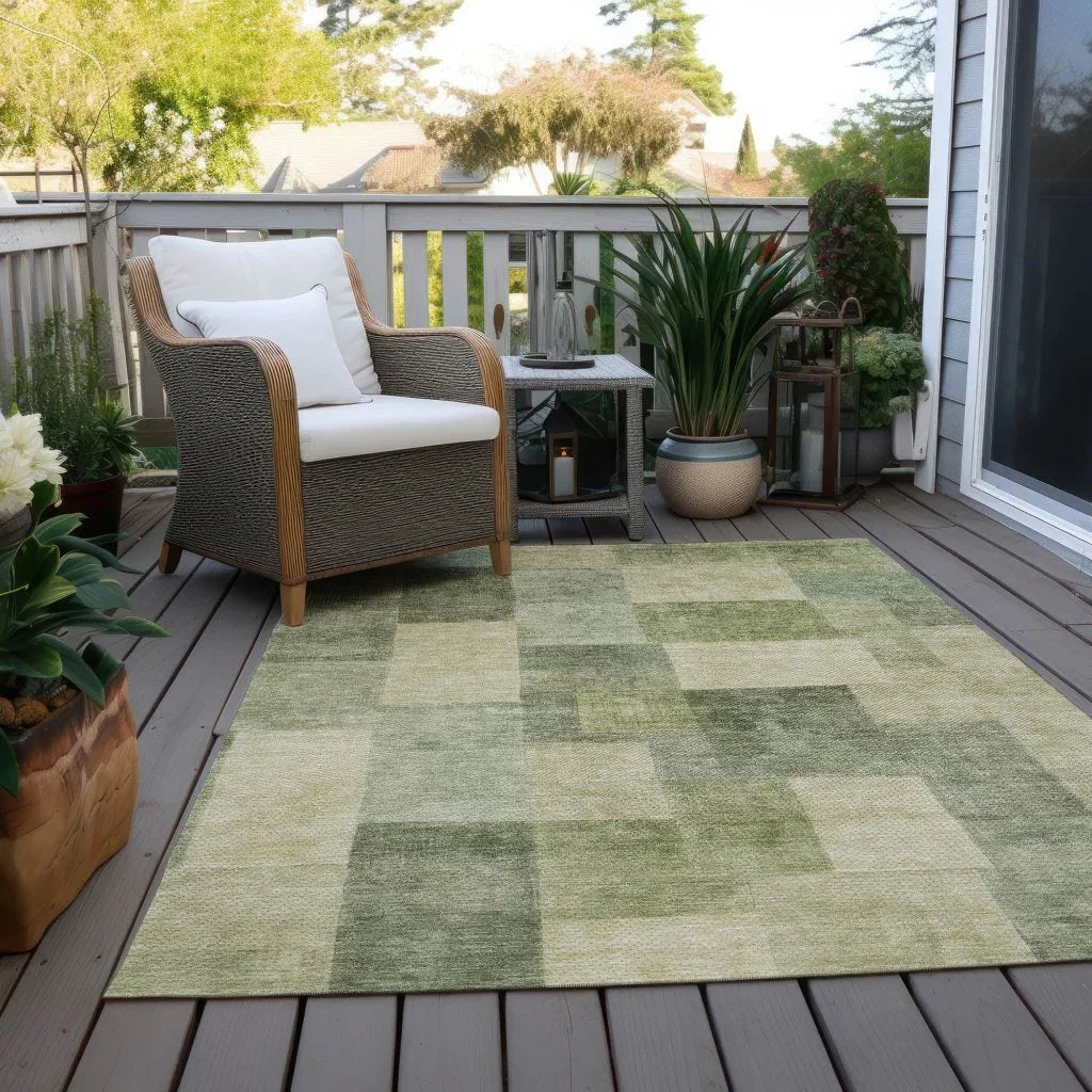 Kiva Green Washable Indoor - Outdoor Rug - LOOMLAN - LOOMLAN Rugs - Outdoor Rugs