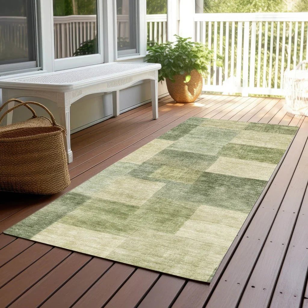 Kiva Green Washable Indoor - Outdoor Rug - LOOMLAN - LOOMLAN Rugs - Outdoor Rugs